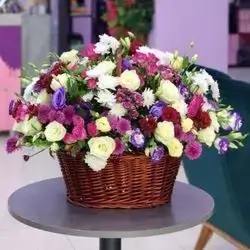 Basket Of Natural Roses