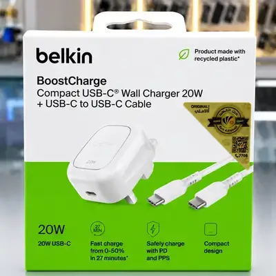 ⚡ Belkin BoostCharge 20W + USB-C to USB-C Cable