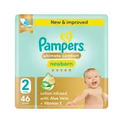 Pampers Ultimate Comfort Taped Baby Diapers, Size 2, 3-8kg, 46 Pieces