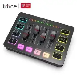 FIFINE AmpliGame SC3 Gaming Audio Mixer with RGB