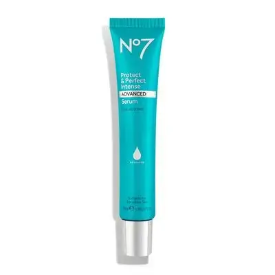 No7 Protect & Perfect Intense Advanced Serum - Anti-Aging Face Serum that Visibly Smoothes & Firms Fine Lines and Wrinkles - Formulated with Hyaluronic Acid and Matrix 3000+ Technology (1.69 Fl Oz)