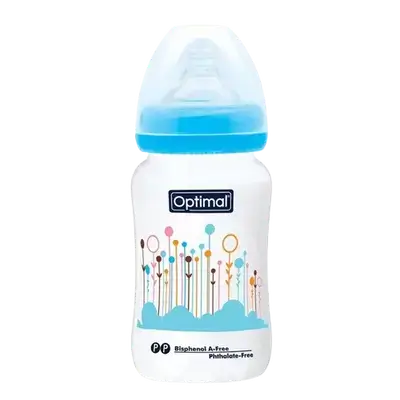 P.P Wide Neck Feeding Bottle 2 From 6-18 Months BLUE 240ml OPB-1032(B) _ Optimal