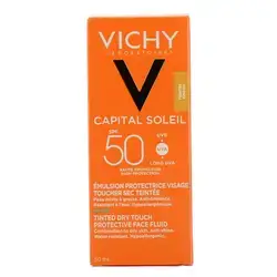 Capital Soleil 50 SPF Anti-Brilliance Mattifying Tinted Dry Touch Face Fluid واقي شمس ملون مات سائل