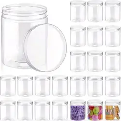1pc Thick Clear Plastic Storage Jars, Reusable