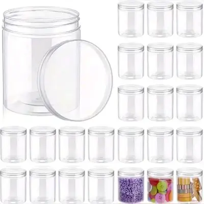 1pc Thick Clear Plastic Storage Jars, Reusable