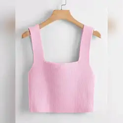 SHEIN Unity Solid Ribbed Knit Top - Small