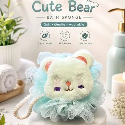 Cute Bear Baby Bath Sponge