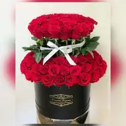 Premium Red Rose Box – 81 Flowers