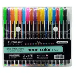 Set Pen Neon Color Gleater-18 Color