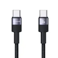 USAMS SJ724 60W USB-C / Type-C to USB-C / Type-C Aluminum Alloy Data Cable, 1.2m