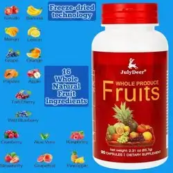 Whole Fruit Supplement – Balance of Natural 16 Whole Fruits Blend | Fresh Superfood Formula with Vitamins and Minerals, Freeze-dried, 90 Capsules