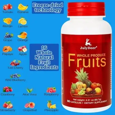 Whole Fruit Supplement – Balance of Natural 16 Whole Fruits Blend | Fresh Superfood Formula with Vitamins and Minerals, Freeze-dried, 90 Capsules