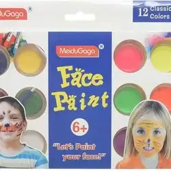 MeiduGaga Face Paint set of 12 water colors+ 2 thin colors+2 Brush