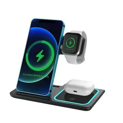 Wireless charger (Fordable) 3 in 1 / Black /1 YEAR WARRANTY