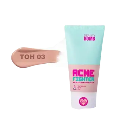 Matte & Cover Foundation Acne Fighter 03 - 25ml _ Beauty Bomb