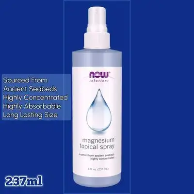NOW Foods Solutions, Magnesium Topical Spray, from the Ancient Zechstein Seabed, Highly Concentrated, 237ml magnesium spray