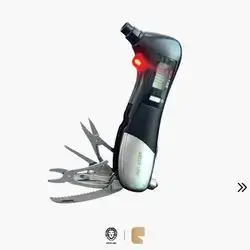 Green Lion 9-in-1 Digital Tire Pressure Gauge & Emergency Rescue Tool - Black