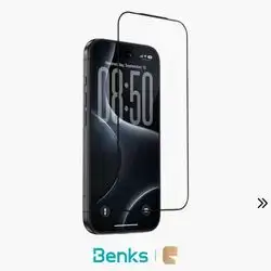 Benks GlassWarrior Sapphire Screen Protector for iPhone 18 Pro Max Corning Aluminosilicate Glass & Sapphire Coating - Clear