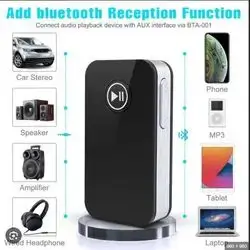 ELECTRIC GIANT Bluetooth 5.0 Receiver, Car Kits Wireless Receiver Portable Bluetooth Audio Adapter Hands-free Calling 3.5mm Aux Stereo Output for Car Home Audio Music Streaming Sound System