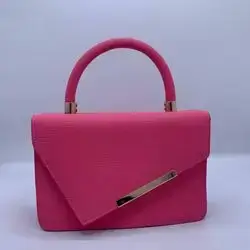 Pink Structured Top-Handle Bag