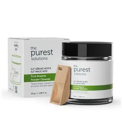 The purest Solutions - 0.2% Azelic Acid + 0.2% Malic Acid Fruit Enzyme Powder Cleanser - 55 g | ذا بيوريست مقشر بحمض الازليك 0.2 ٪ و حمض الماليك 0.2 ٪ - 55 غ