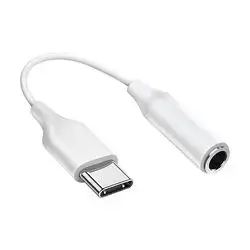 USB-C Headset Jack Adapter -3.5mm audio jack/White