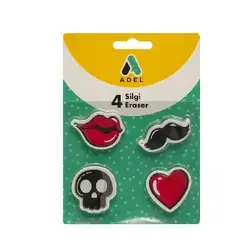 Adel Shapes Eraser 4-pack Blister