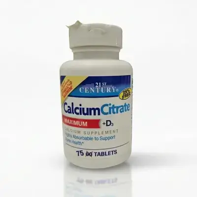 21st CENTURY Calcium Citrate MAXIMUM + D3 (75 Tablets)