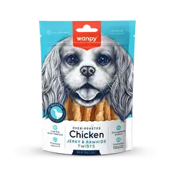 Chicken Jerky & Rawhide Twists 100G