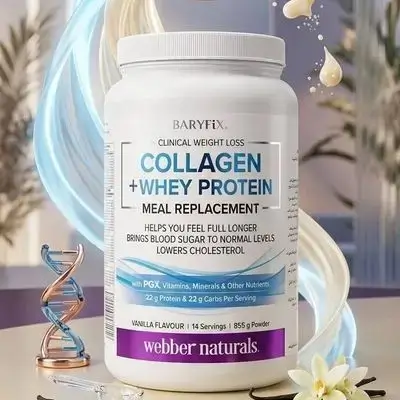 Collagen + Whey Protein Meal Replacement webber naturals (Vanilla Flavour 14 servings 855g)