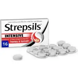 strepsils intensive (with flupiprofen painkiller), fast and long ;asting 16 lozenges