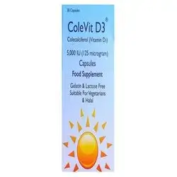 Colevit D3 Vitamin D 5000Iu 30 Capsules
