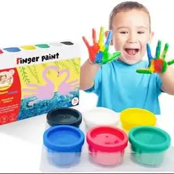Finger Paint color for Kids 6 Colours Non Toxic Less Mess More Fun for Children