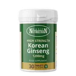 Korean Ginseng 1200mg 30 Tablets _ BASIC NUTRITION