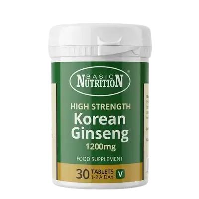 Korean Ginseng 1200mg 30 Tablets _ BASIC NUTRITION