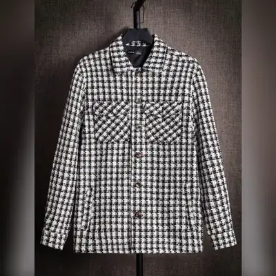 Mainfolk Loose Fit Men's Plaid Overcoat - Medium