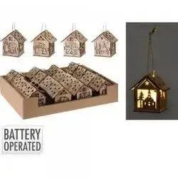Koopman Hang Deco House With Led 9Cm
