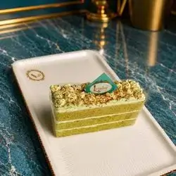 Pistachio cake slice