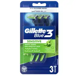 Gillette, Blue 3 Razors Sensitive Aloe Vera Touch - 3 Pcs