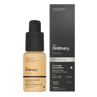 Full Coverage Foundation Formula SPF15 2.1Y Medium Yellow Undertones 30ml _ The Ordinary