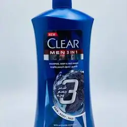 Clear 3-in-1 Shampoo & Body/Face Wash 900 ml
