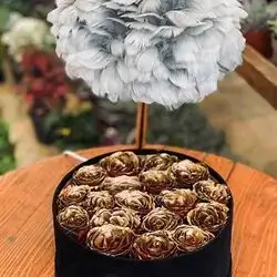 Box Of Natural Golden Roses