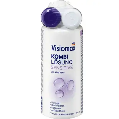 Combined cleaning solution for contact lenses, with aloe vera, 360 ml