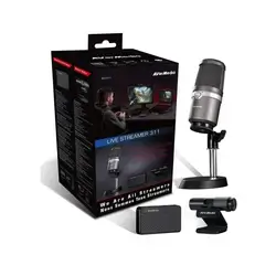 AVerMedia Live Streamer Bundle with Capture Card, 1080p Webcam and USB Microphone Background Voice Removal