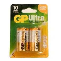 Gp Lr14 Ultra Alkaline 2 Pcs C Size Medium