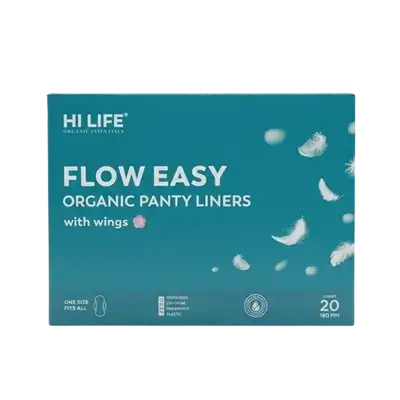 Flow Easy Organic Panty Liners With Wings 20Pcs _ HI LIFE