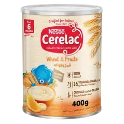 Nestle Cerelac Fruit Baby Cereal 400g, suitable for ages 6 months and up