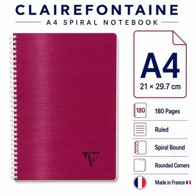 Notebook ,French ( A4) Size,180 pages.
