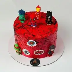 Vanilla Birthday Cake with Silicone Cartoon Characters - K11