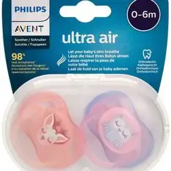 Philips Avent Ultra Air Free-flow Pacifier/Soother, 0-6 Months,
